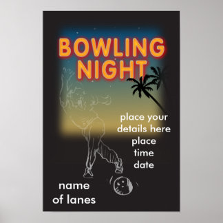 affiche de la nuit de bowling