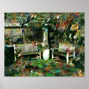 Affiche de la paisible patio du jardin