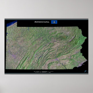 Affiche de la Pennsylvanie vue de satellite dans l