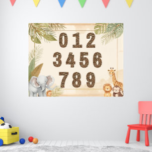 Affiche de la pépinière de nombres Safari Boho Ani