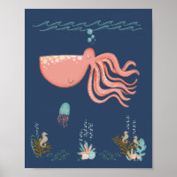 Affiche de la pépinière de pieuvres des animaux de