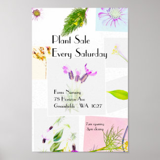 Affiche de la pépinière de vente de plantes