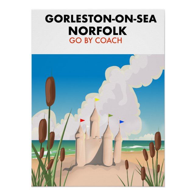 Affiche de la plage de Gorleston-on-Sea Norfolk (Devant)
