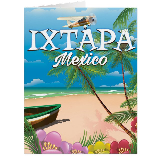 Affiche de la plage d'Ixtapa au Mexique (Devant)