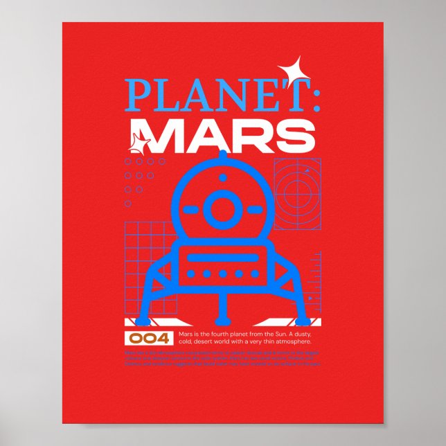 Affiche de la planète rouge mars (Devant)