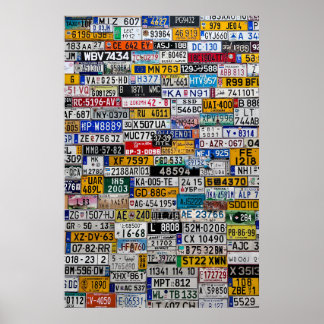 Affiche de la plaque de licence