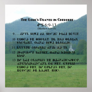 Affiche de la prière du Seigneur en Cherokee