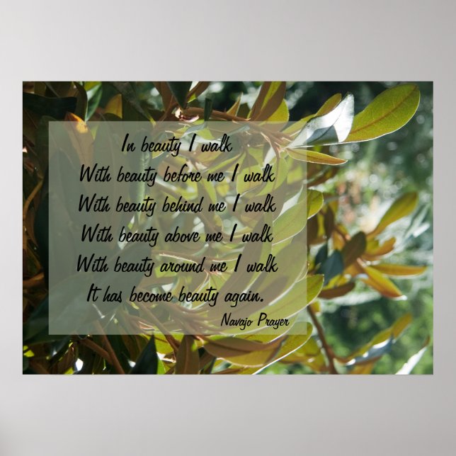 Affiche de la prière Navajo Walk in Beauty (Devant)