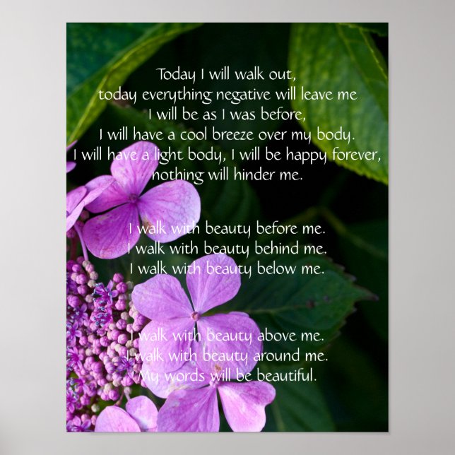 Affiche de la prière Navajo Walk in Beauty (Devant)