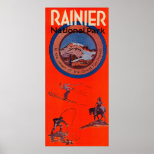 Affiche de la publicité du mont Rainier