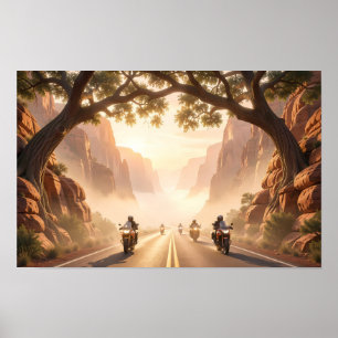 Affiche de la randonnée de Golden Canyon au lever 