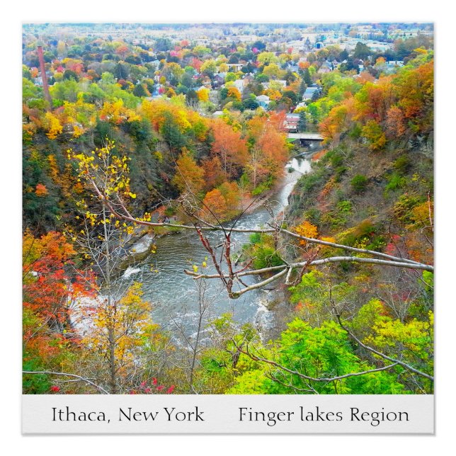 Affiche de la région de ITHACA NEW YORK FINGER LAK (Devant)