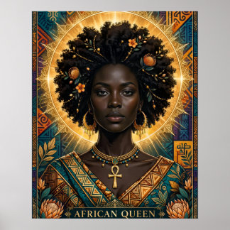 Affiche de la Reine Africaine avec Halo