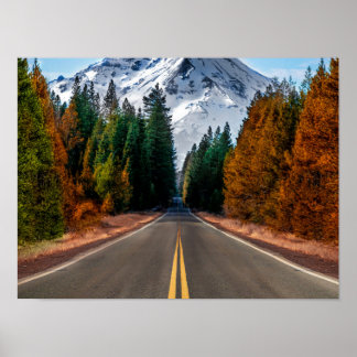 Affiche de la route sereine de montagne - Route d'