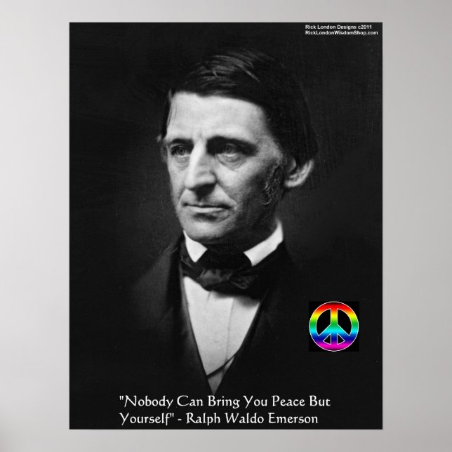 Affiche de la sagesse Emerson "Peace Yself" (Devant)