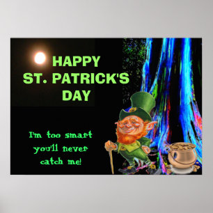 AFFICHE DE LA SAINT-PATRICK, ATTRAPPEZ-MOI LUTIN