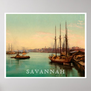 Affiche de la scène de la rivière historique Savan