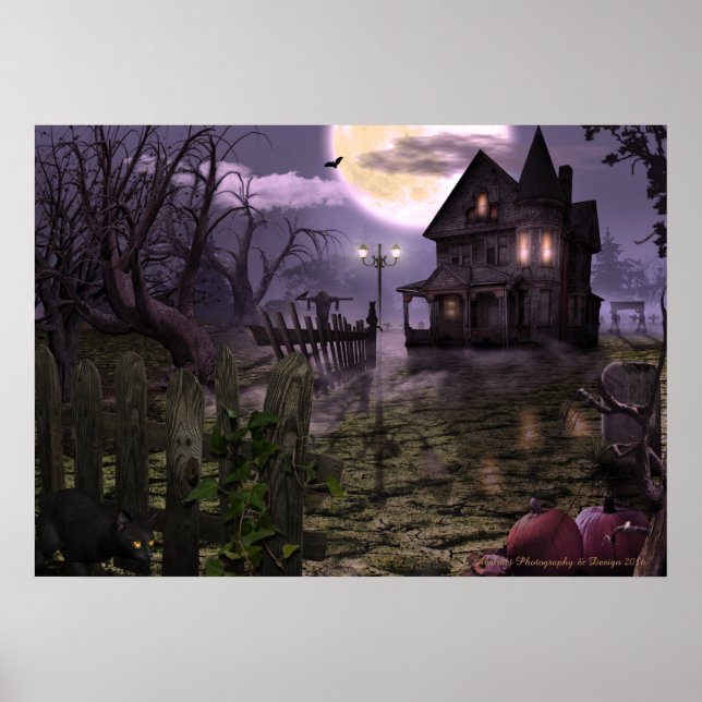 Affiche de la scène d'Halloween 28" x 20" (Devant)