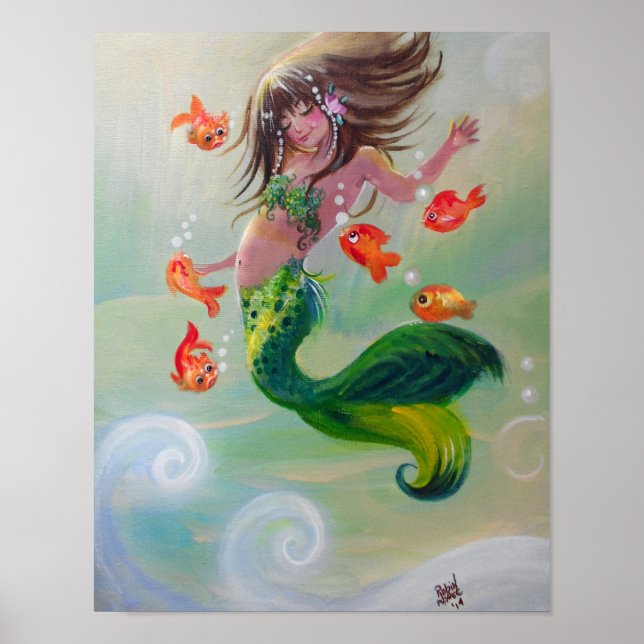 Affiche de la sirène et du poisson dansant (Devant)