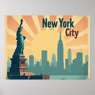 Affiche de la skyline Art Déco de New York –  16"x