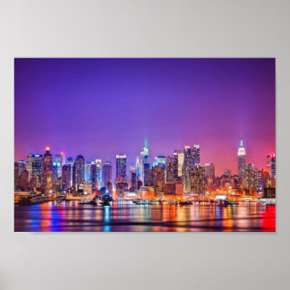 Affiche de la skyline de New York (Couleur)