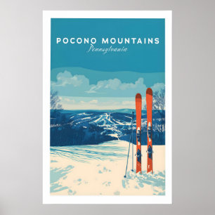 Affiche de la station de ski des monts Pocono en P