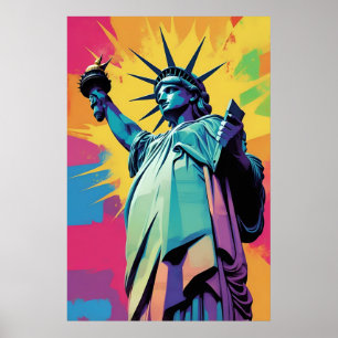 Affiche de la Statue de la Liberté dans le style d