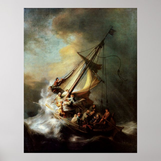 Affiche de la tempête sur la mer de Galilée (Devant)
