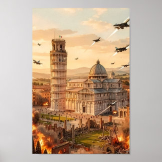 Affiche de la Tour penchée de Pise sous le siège
