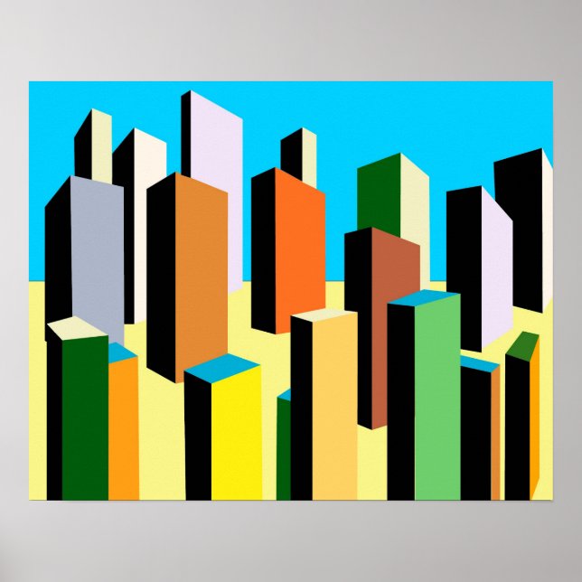 Affiche de la ville Abstraite (Devant)