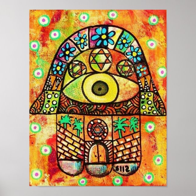 Affiche De La Ville De Jérusalem Hamsa (Devant)