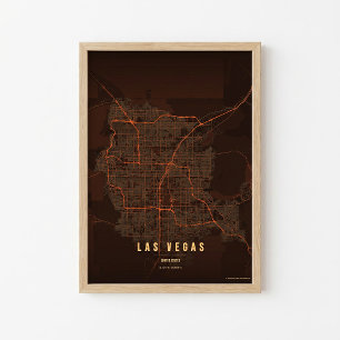 Affiche de la ville de Las Vegas, impression, cart