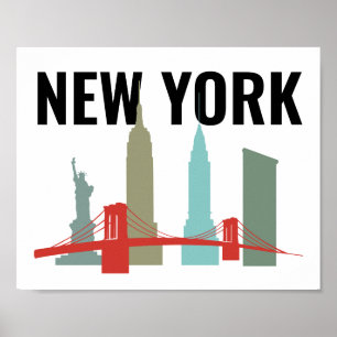 Affiche de la ville de New York, chambre d'étudian