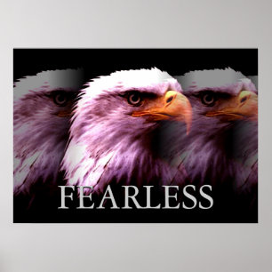Affiche de l'aigle américain motivant sans peur