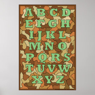Affiche de l'alphabet du camouflage