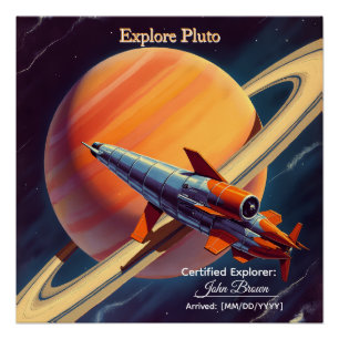 Affiche de lancement de fusée rétro - Espace vinta