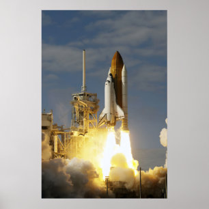 Affiche de lancement de la navette spatiale Atlant