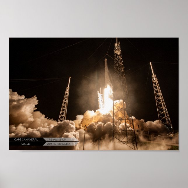 Affiche de lancement SpX CRS-9 (Devant)