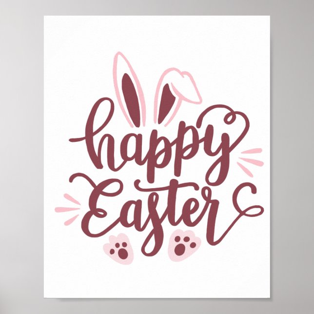 Affiche de lapin de Pâques joyeux – Vacances print (Devant)