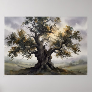 Affiche de l'arbre esprit gardien du chêne ancien