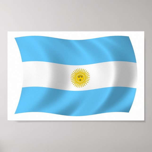 Affiche de l'Argentine avec drapeau (Devant)