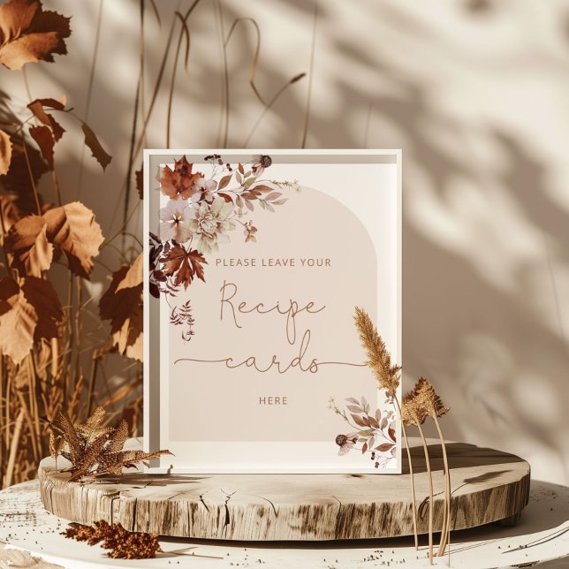 Affiche de l'automne rustique laissez votre carte  (Créateur téléchargé)