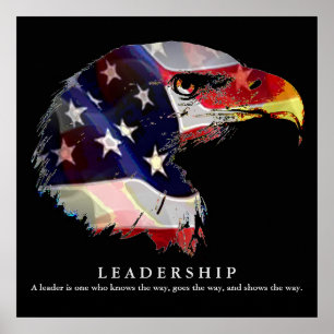 Affiche de leadership Pop Art Drapeau américain Ai