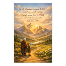 Affiche de l'Écriture Psaume 121:1-2 KJV | Art chr