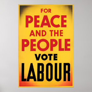 Affiche de l'élection britannique Pour la paix et 