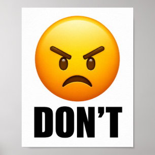 Affiche de l'emoji colère NE FAIS PAS