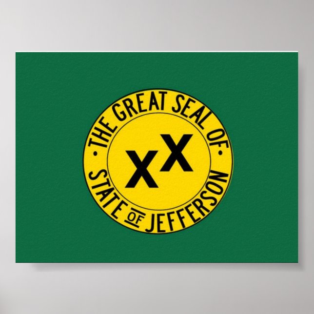 Affiche de l'état du drapeau de Jefferson (Devant)