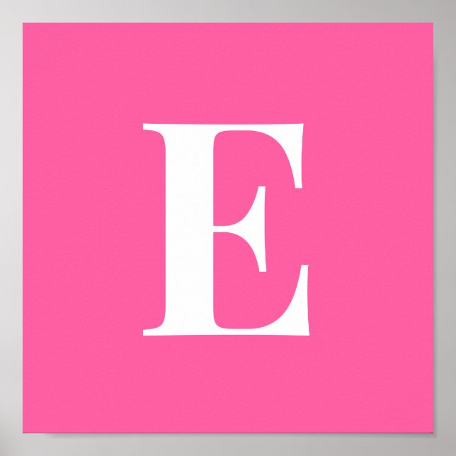 Affiche de lettre à monogramme rose | Initiale per (Devant)
