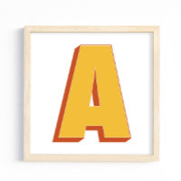 Affiche de lettre artistique, monogramme A, initia