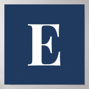 Affiche de lettre de monogramme de la marine   Ini